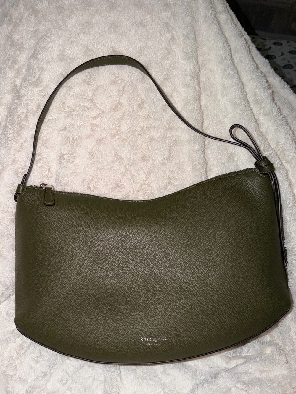 kate spade Olive Green Pebbled Leather Shoulder Bag